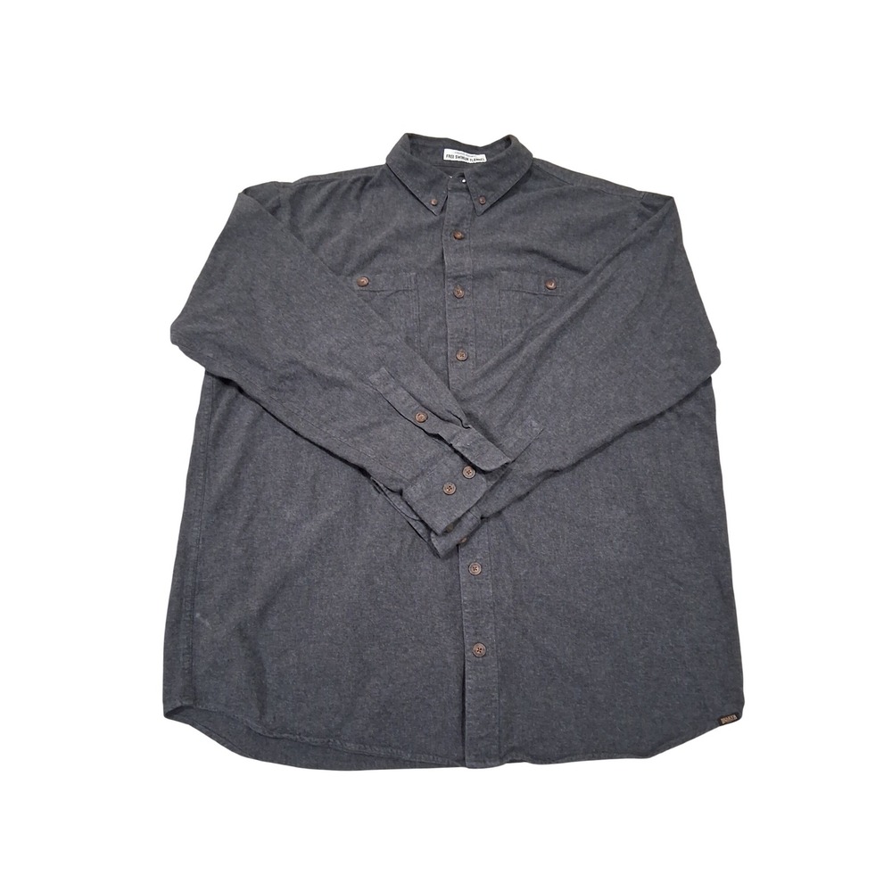 Duluth Trading Co Free Swingin Flannel Shirt Mens XL Tall Gray Relaxed Fit Work